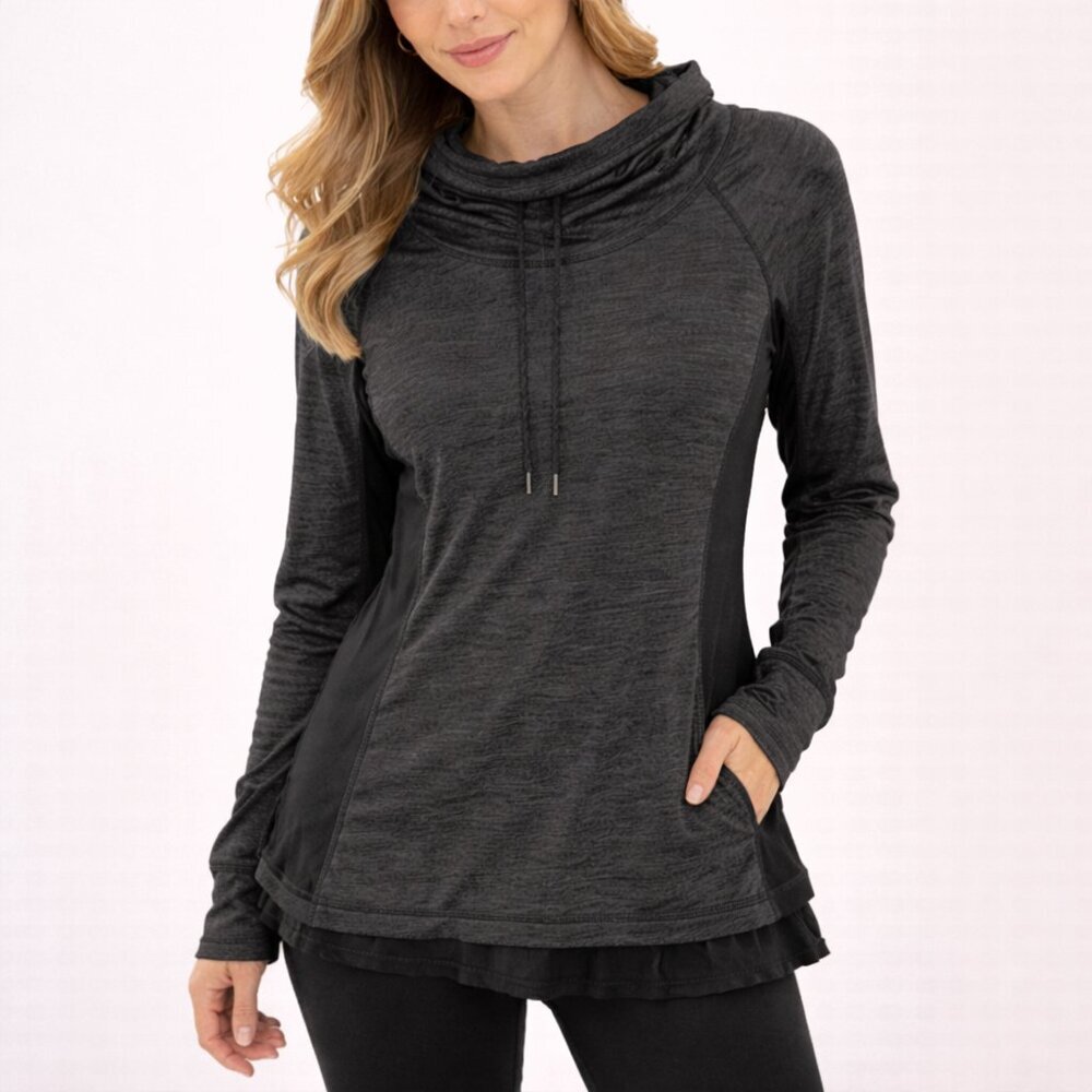 Lululemon Run in the Sun Hoodie 6 Black UPF Pullover Thumbholes